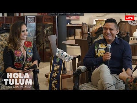 HILARIO POOT y MICHELLE VAZQUEZ en una platica de HOLA TULUM LIVE