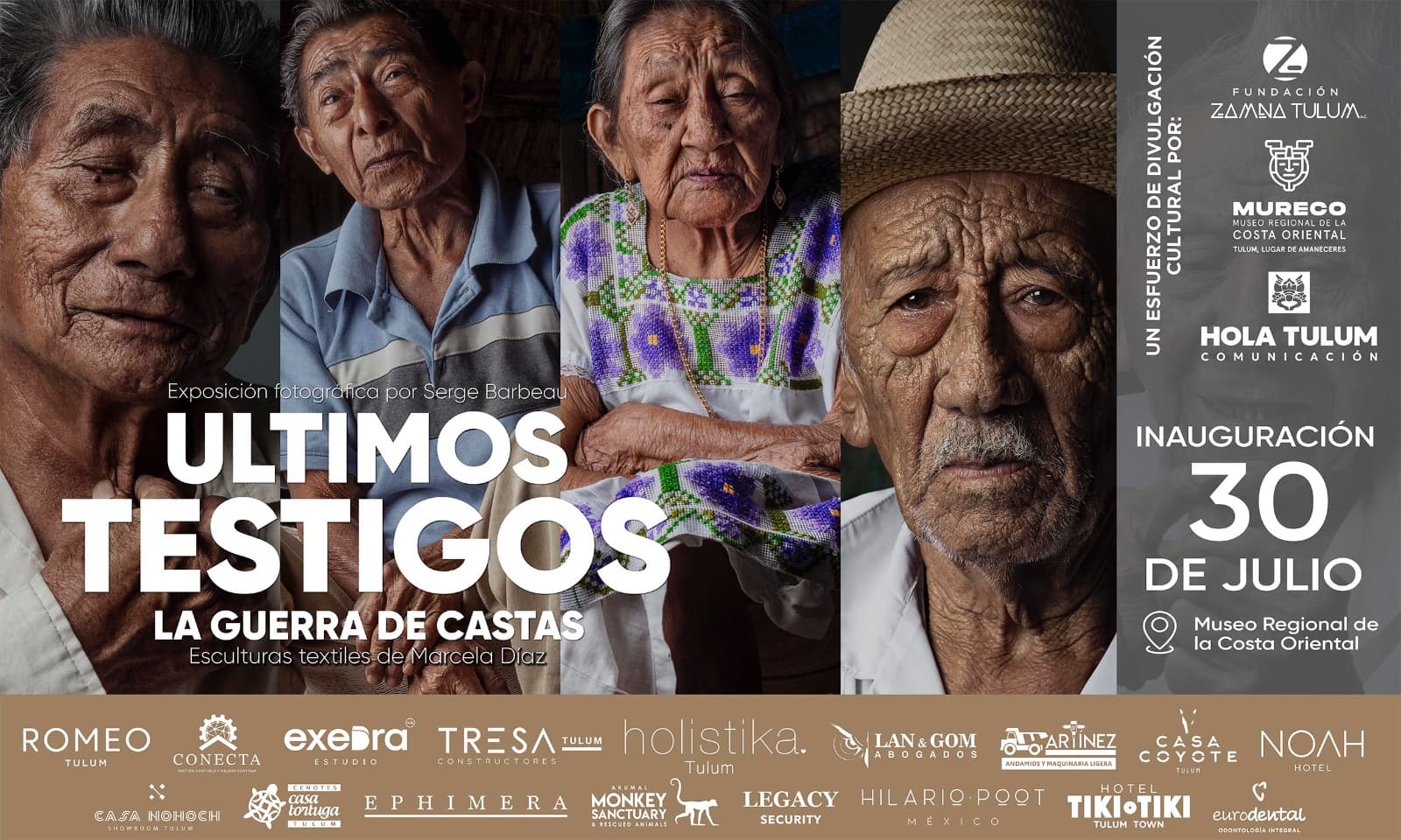 Retratos de Serge Barbeau evocan la Guerra de Castas en el Museo Regional de Tulum