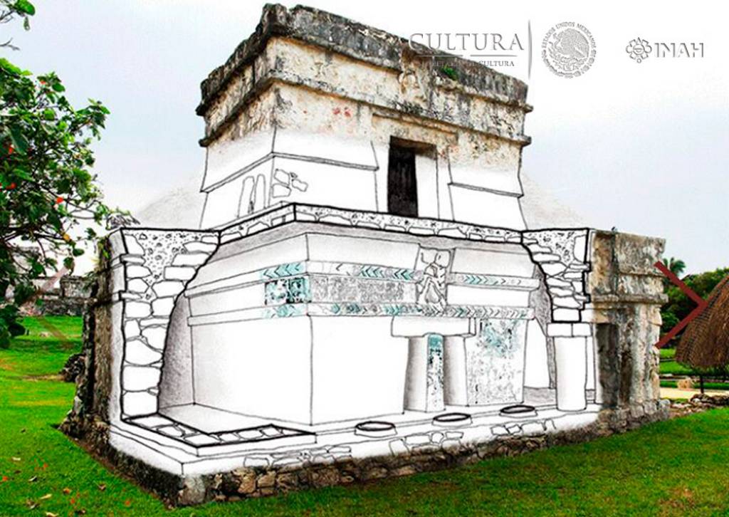 Pintura mural en Tulum: Zona Arqueológica – edificio 16 - Hola Tulum